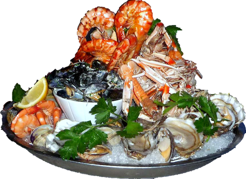 Plateaux de fruits de mer.