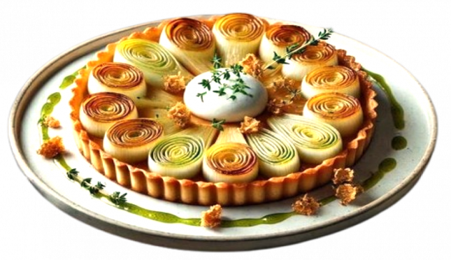 Tarte_tatin_aux_poireaux__mousse_de_chevre___croustillant_noisette-removebg-preview
