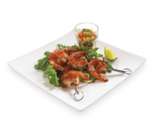 Brochettes De Crevettes.