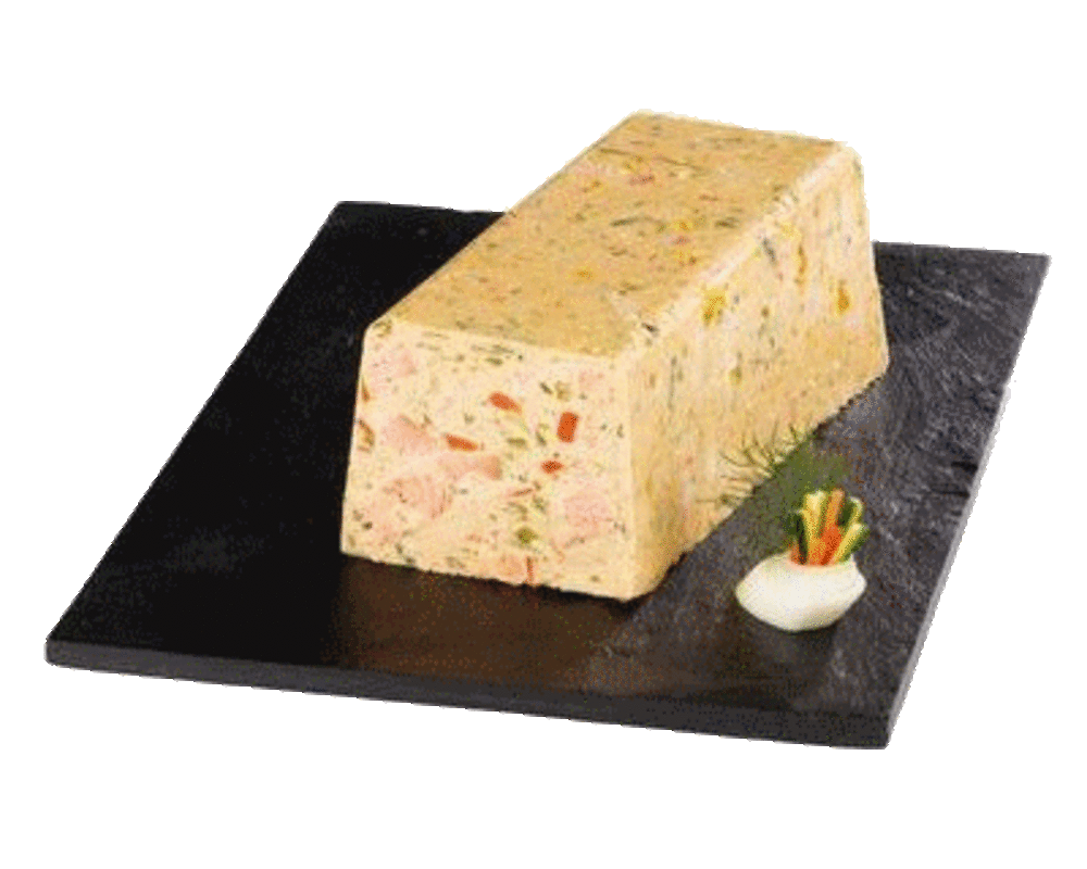 Terrine de truite aux petits légumes.